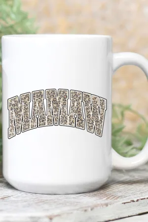 Arched Mamaw Leopard White Mug