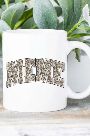 Arched Meme Leopard White Mug