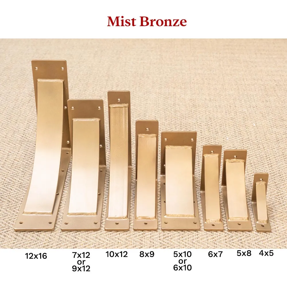 Arched Mist Bronze Steel Mantel Bracket