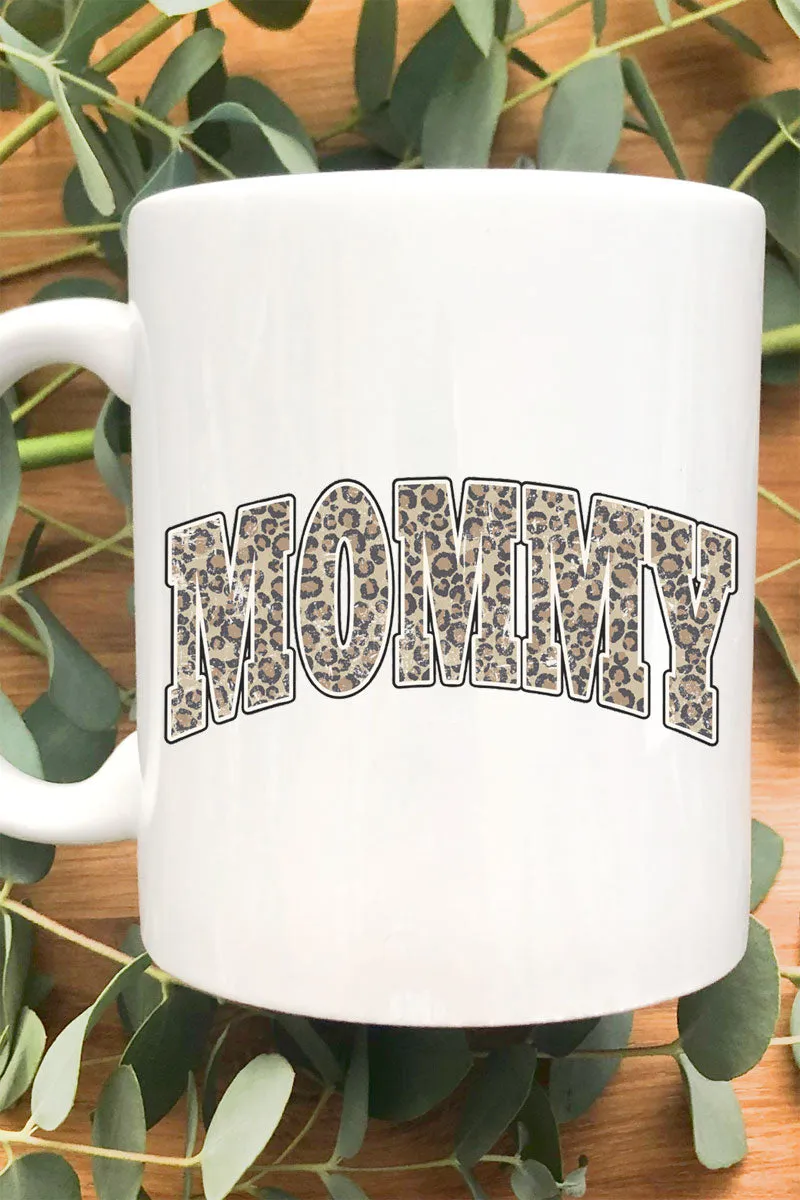 Arched Mommy Leopard White Mug