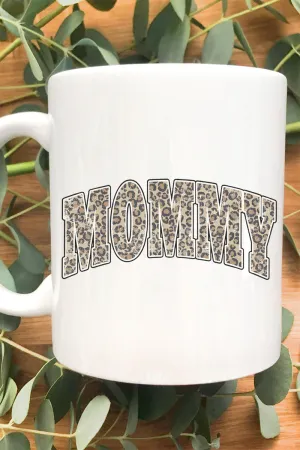 Arched Mommy Leopard White Mug