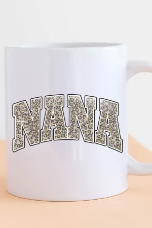 Arched Nana Leopard White Mug