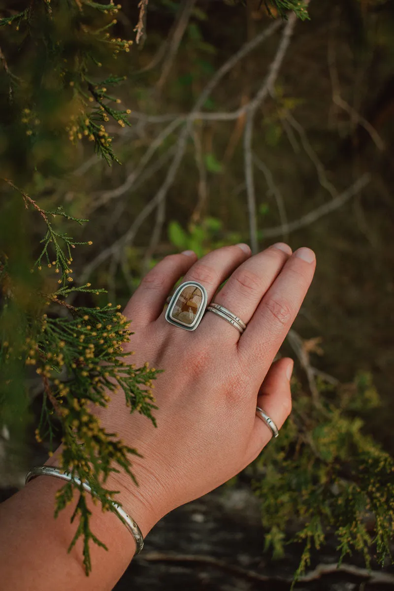 Arched Picture Jasper Ring - Size 7.5