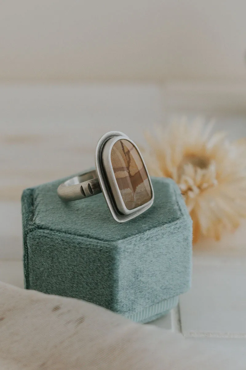Arched Picture Jasper Ring - Size 7.5