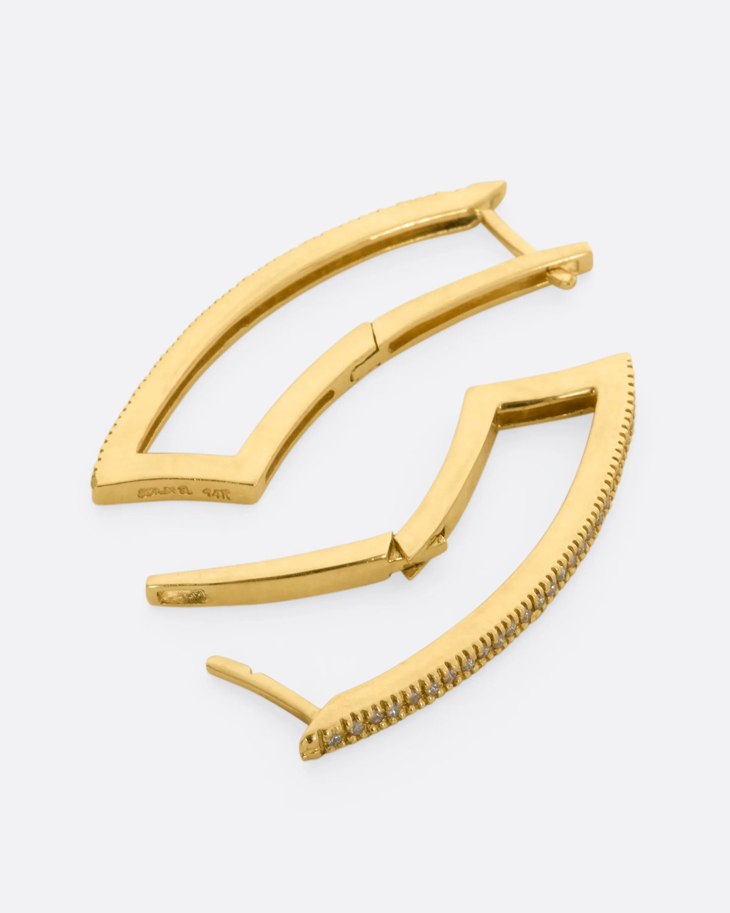 Arched Rectangle Hoop Earrings
