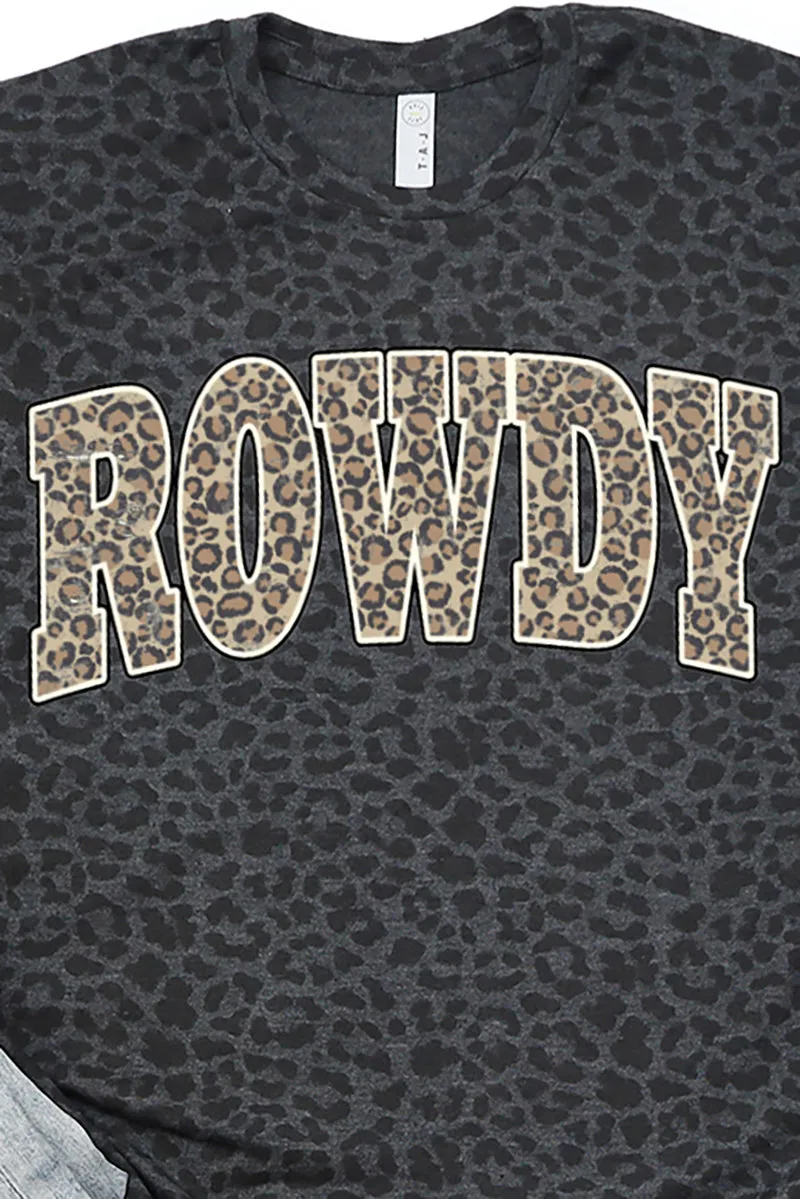 Arched Rowdy Leopard Fine Jersey Tee
