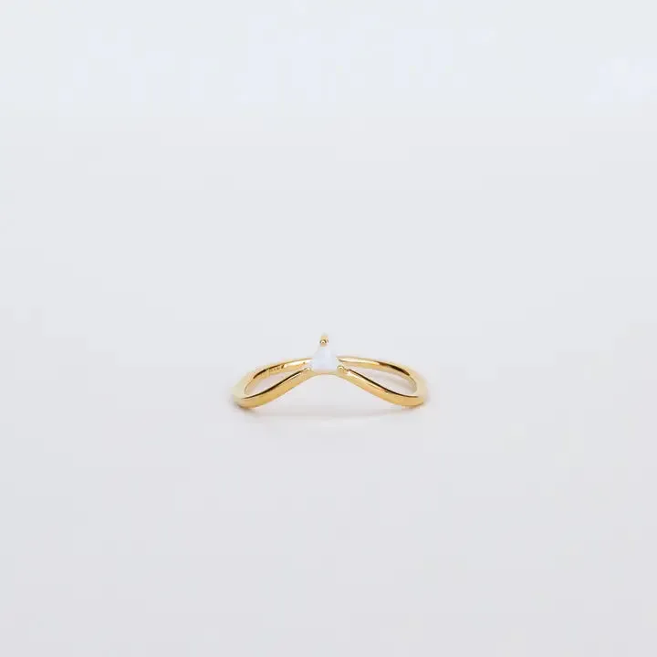 Arched Triangle-White Opal