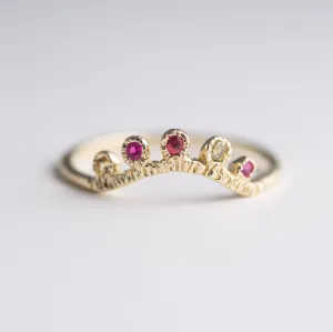Arco Sapphire   Ruby Ring