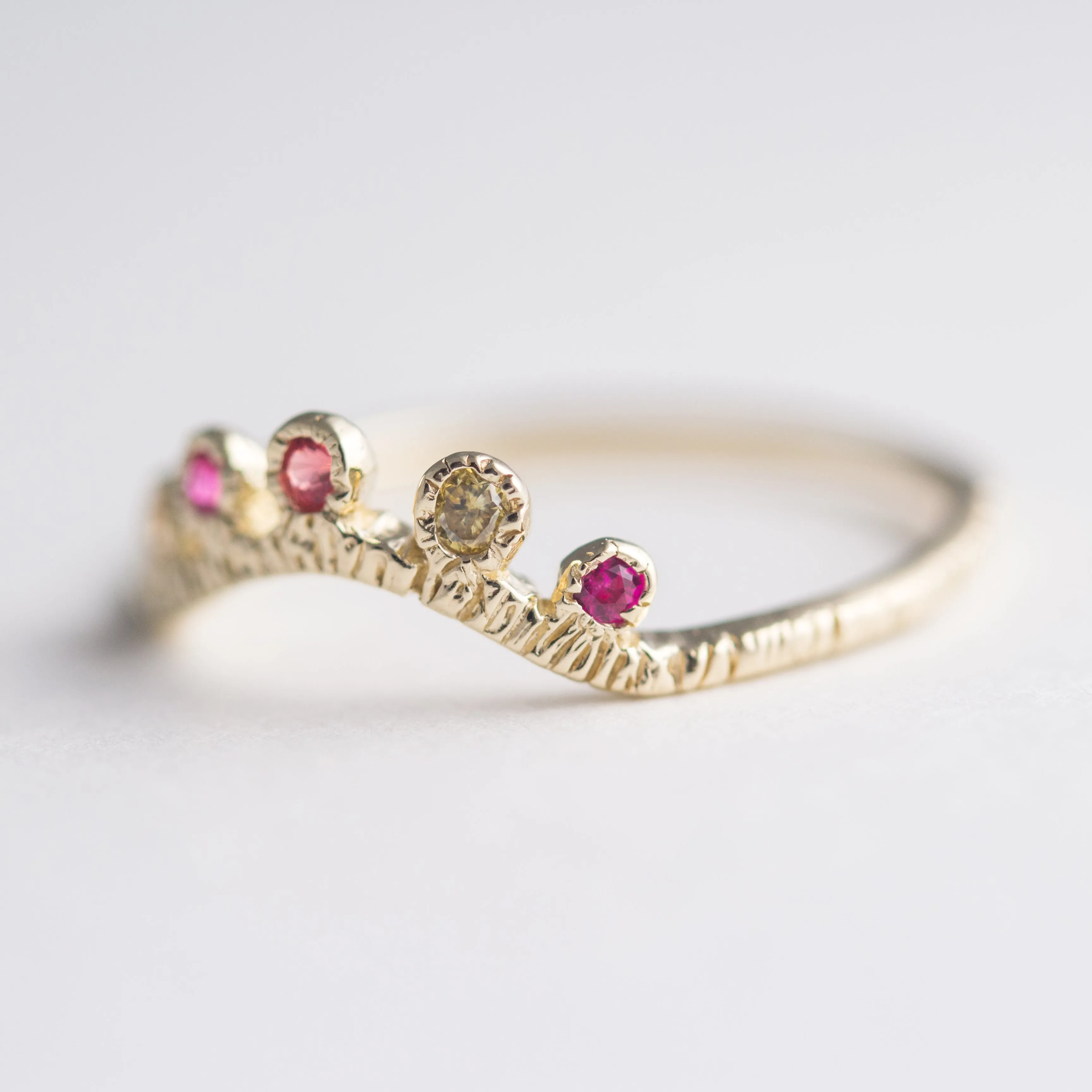 Arco Sapphire   Ruby Ring