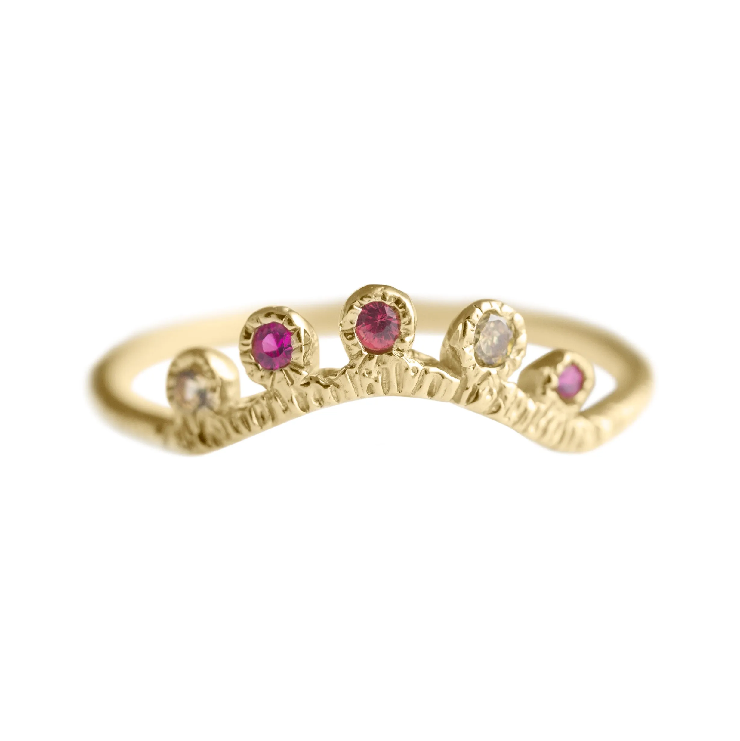 Arco Sapphire   Ruby Ring