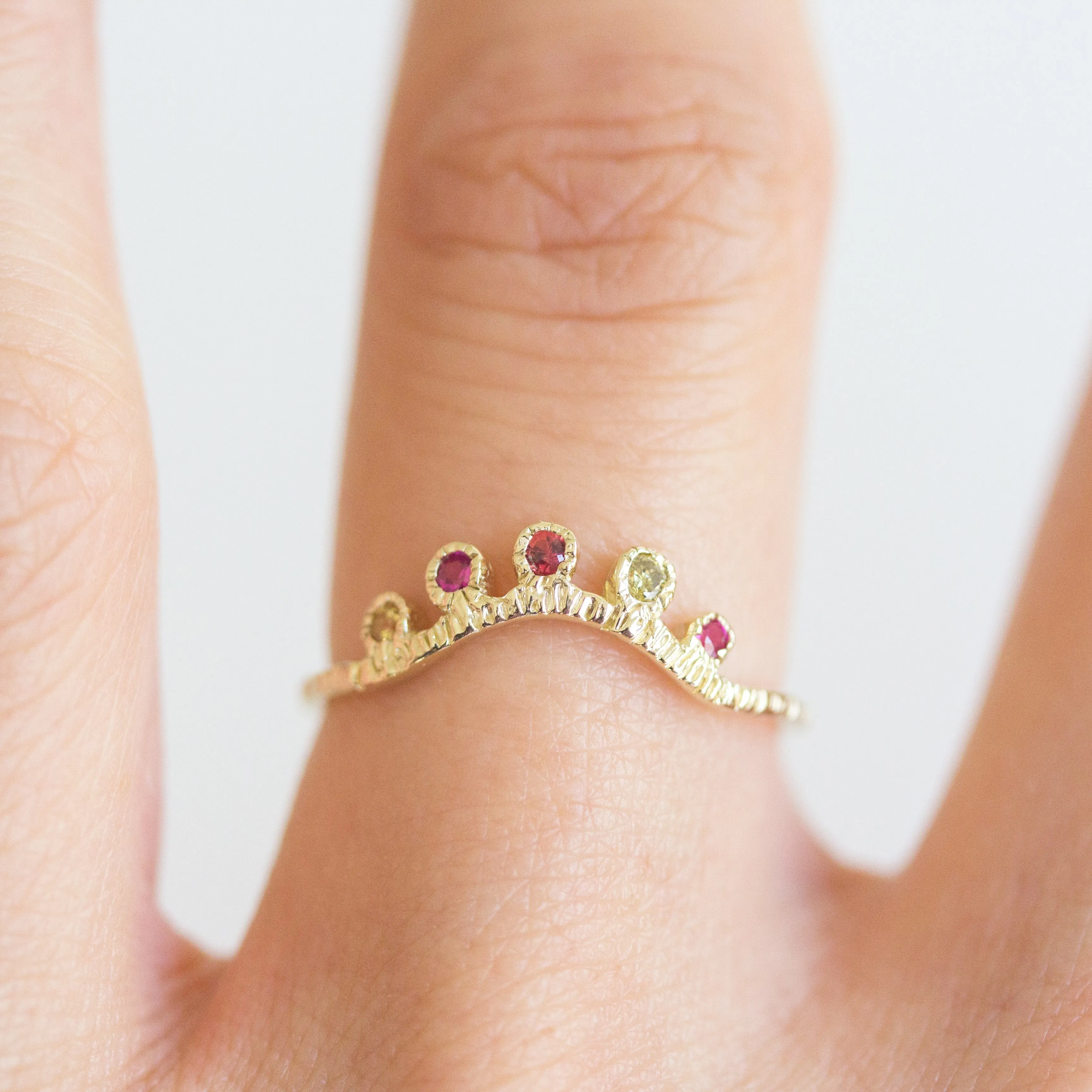 Arco Sapphire   Ruby Ring