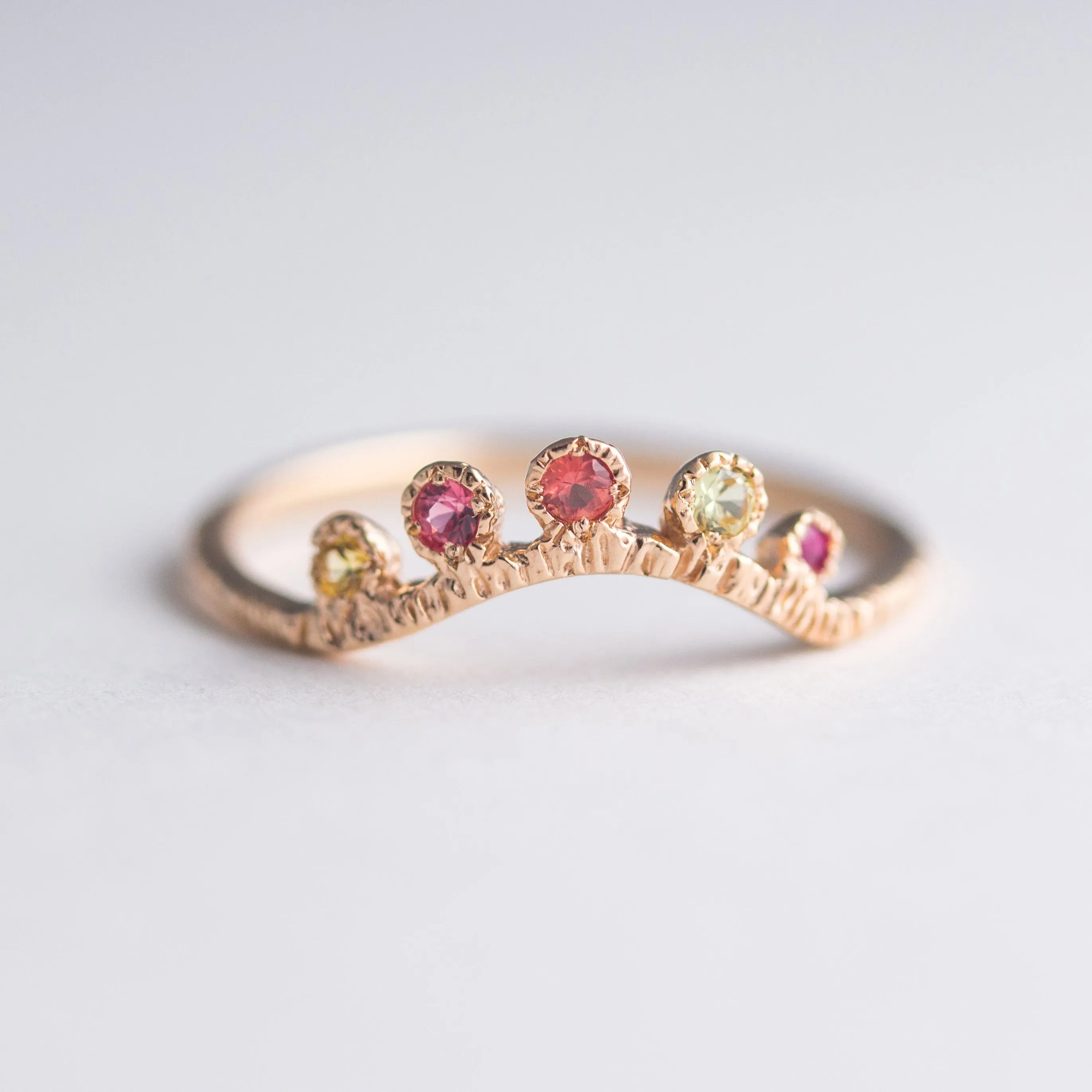 Arco Sapphire   Ruby Ring