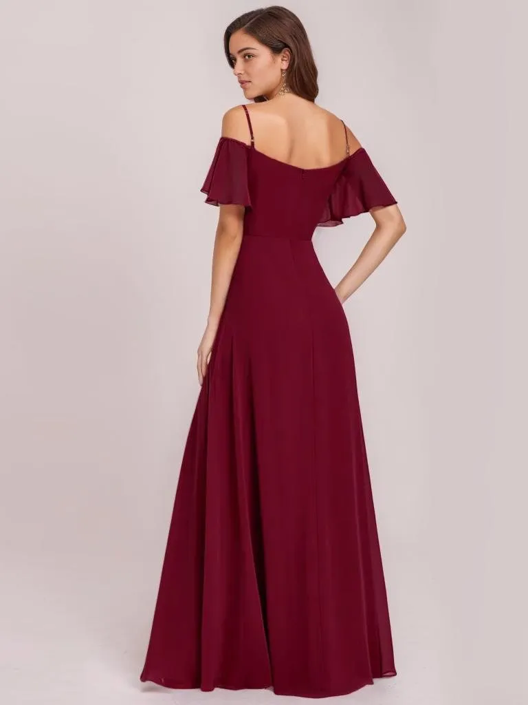 Aurora burgundy cold shoulder bridesmaid s24 dress Express NZ wide