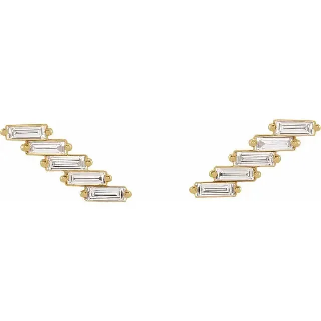 Baguette Diamond Ear Climbers