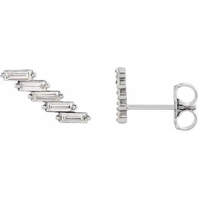 Baguette Diamond Ear Climbers