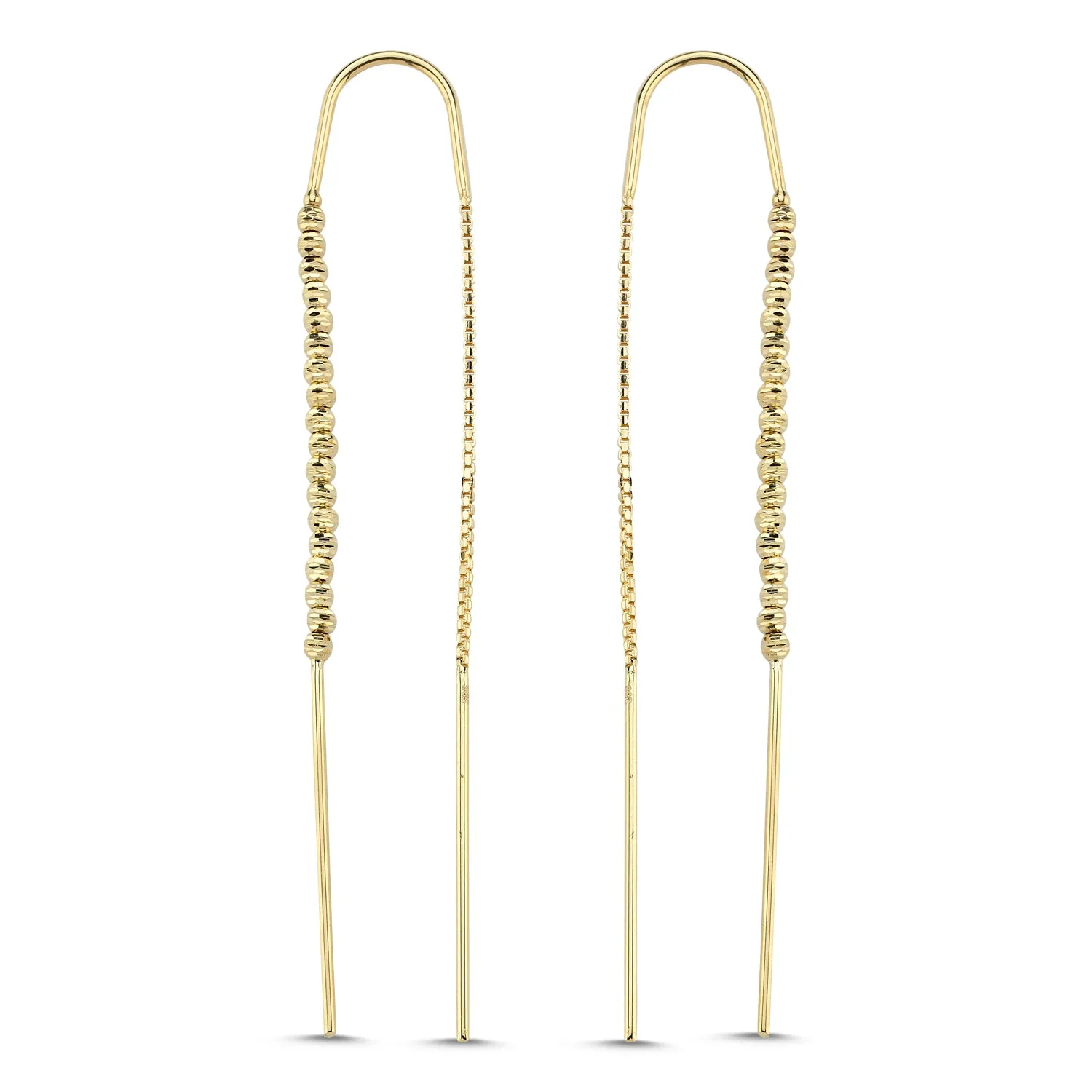 BALL BOLD YELLOW GOLD SLEEK EARRINGS