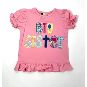 Banana Split BIG Sister Applique Shirt - Pink