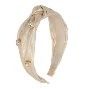 Bari Lynn Shimmer 3D Heart Headband - Champagne