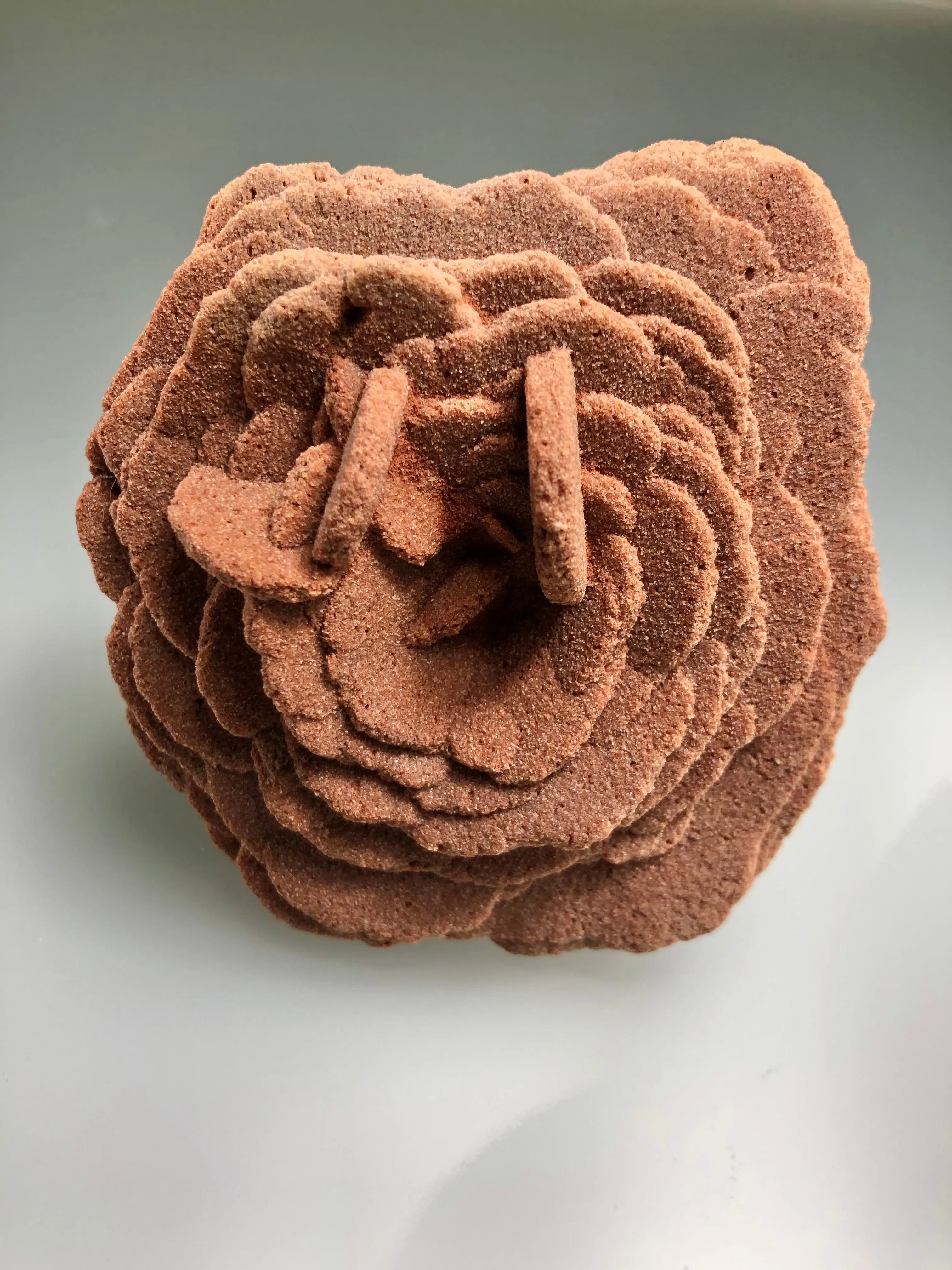 Barite (Rose), Norman, Oklahoma, Dr. David London Collection, Small Cabinet, 4.0 cm x 8.0 cm x 9.0 cm, $175.  Online Oct. 13.