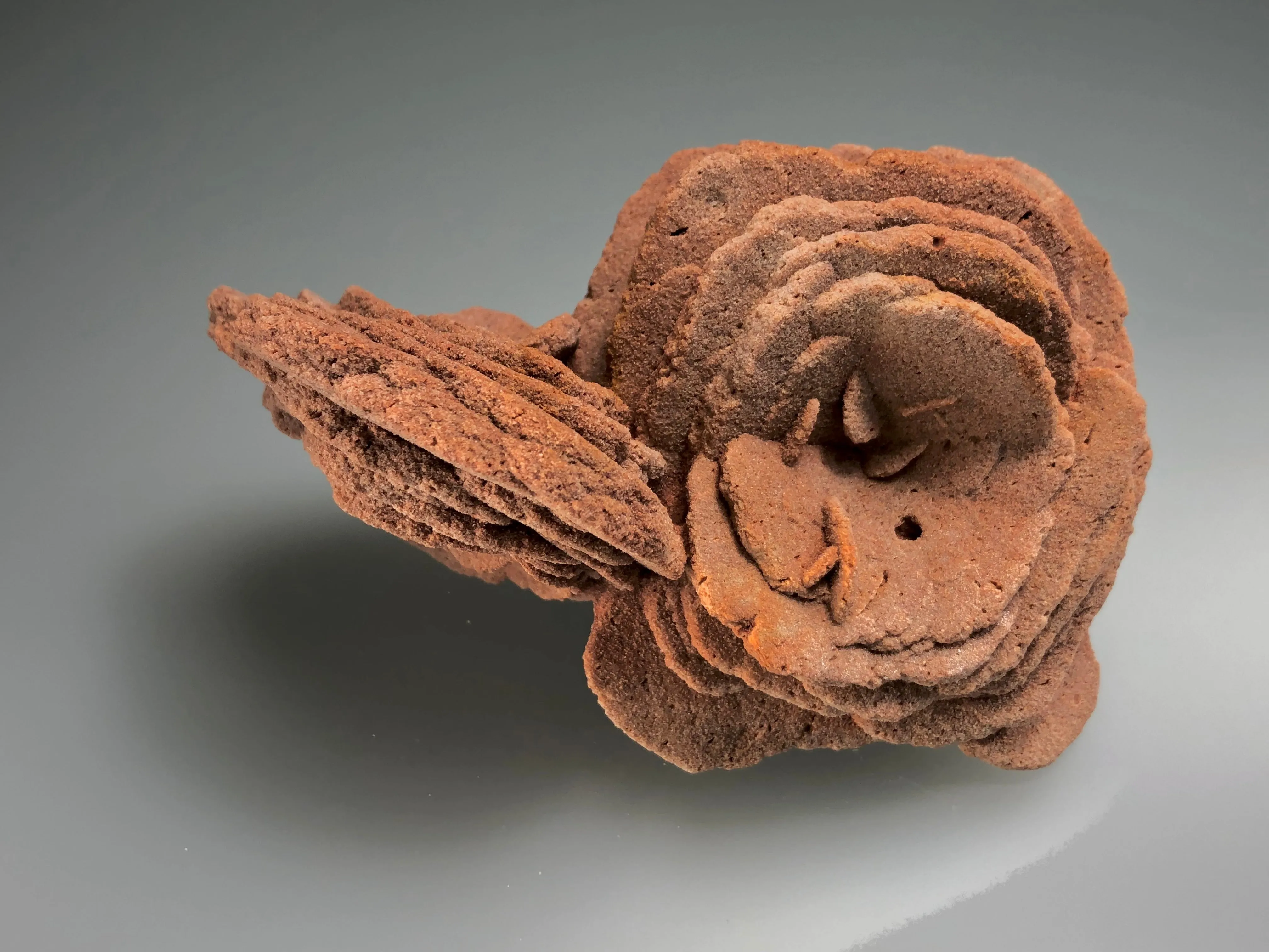 Barite (Rose), Norman, Oklahoma, Dr. David London Collection, Small Cabinet, 7.0 cm x 7.5 cm x 10.5 cm, $200.  Online Oct. 13.