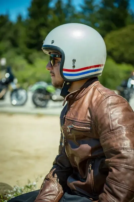BELL Custom 500 DLX Helmet | Stripes Pearl White