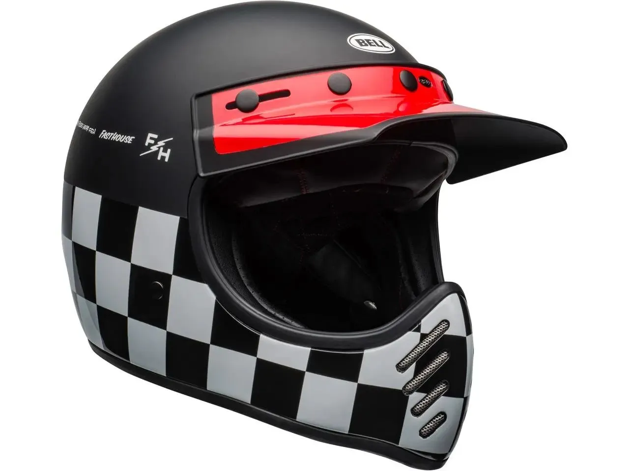 BELL Moto-3 Helmet Classic Fasthouse Checkers Black/White/Red