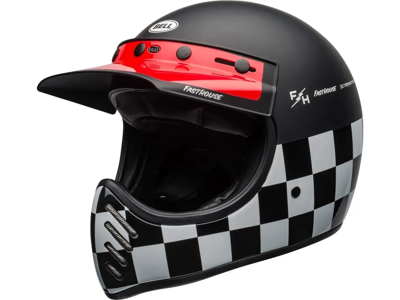 BELL Moto-3 Helmet Classic Fasthouse Checkers Black/White/Red