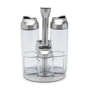 BELMONT BOROSILICATE GLASS SALAD DRESSING SET SET OF 2