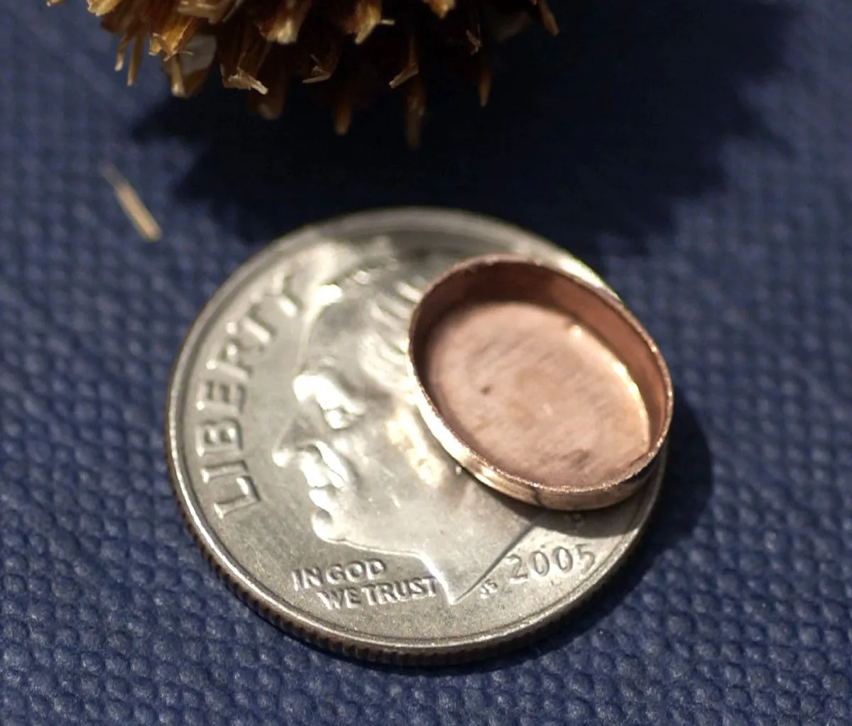 Bezel Cups Copper Ovals Blanks - 26g - 10mm x 8mm Outside Dimension, 2.9mm tall for Enameling - 6 pieces