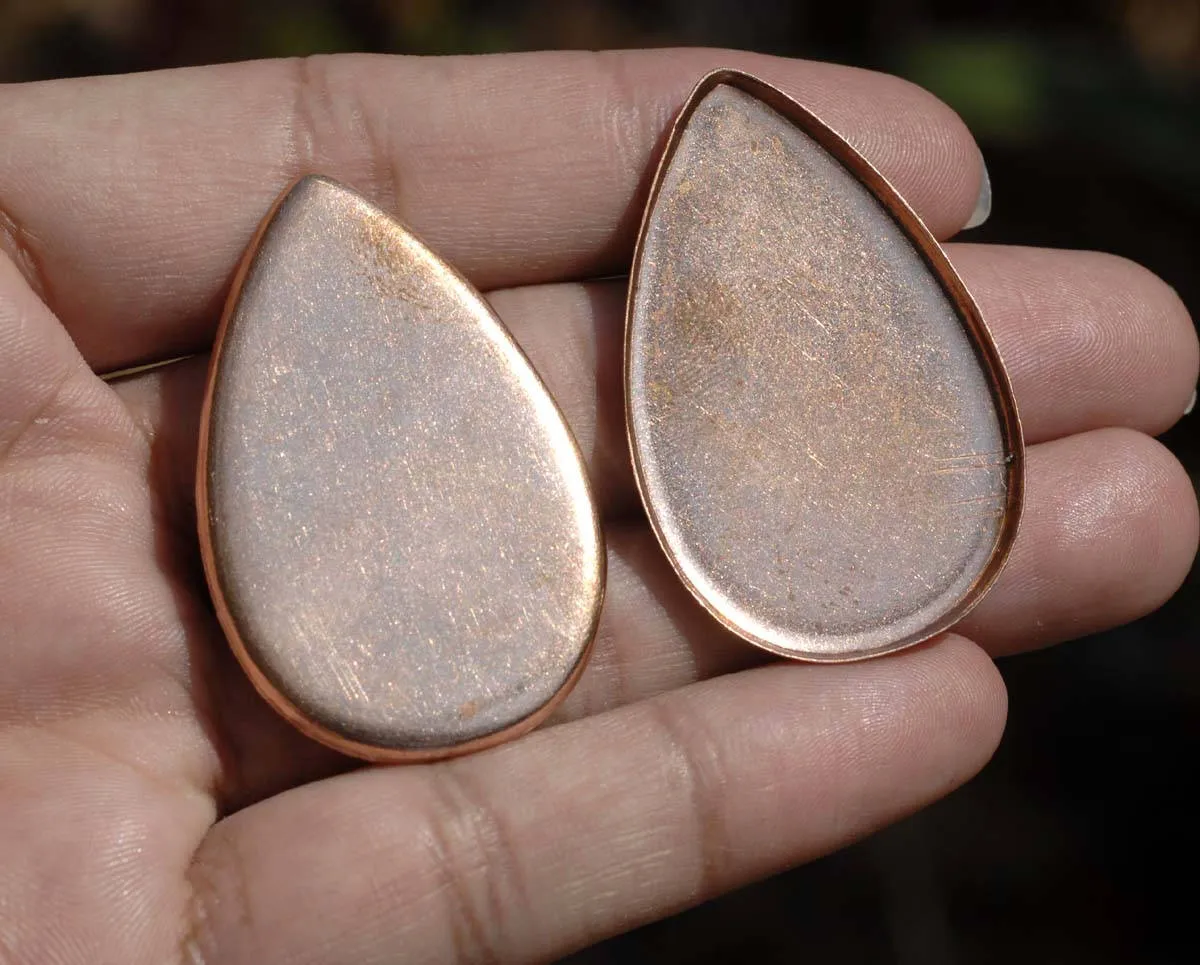 Bezel Teardrop Blanks 24g Blanks Cutout for Enameling Variety Metals