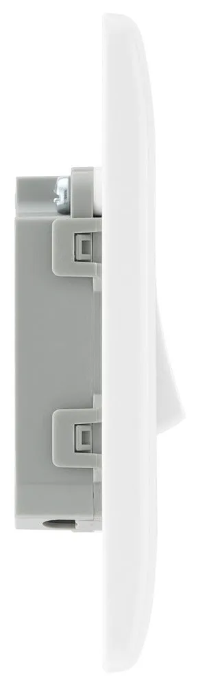 BG 811 White Round Edge One Way Single Light Switch 10A