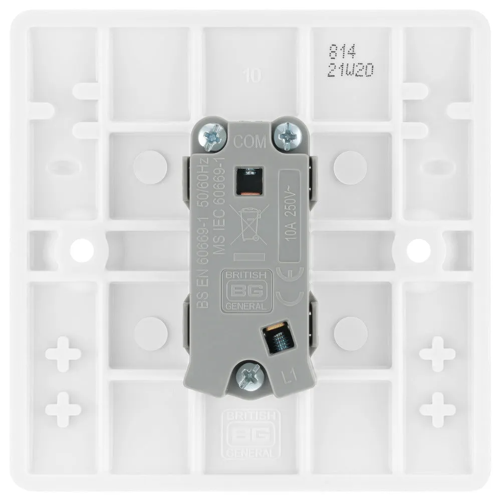 BG 814 White Round Ege Single Bell Push Switch 10A