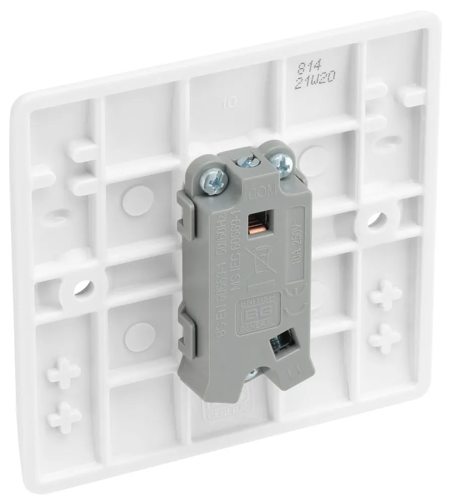 BG 814 White Round Ege Single Bell Push Switch 10A