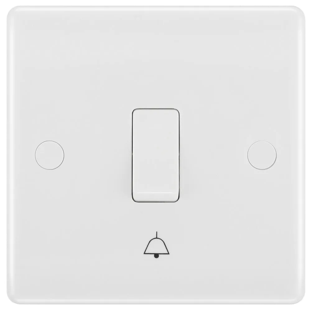 BG 814 White Round Ege Single Bell Push Switch 10A