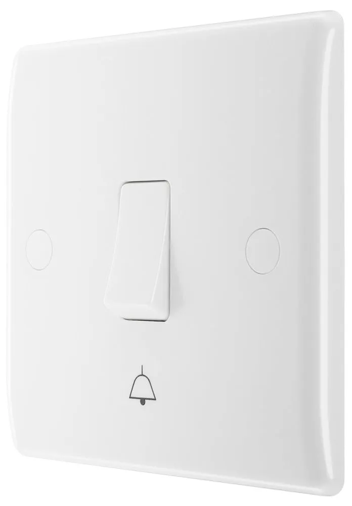 BG 814 White Round Ege Single Bell Push Switch 10A