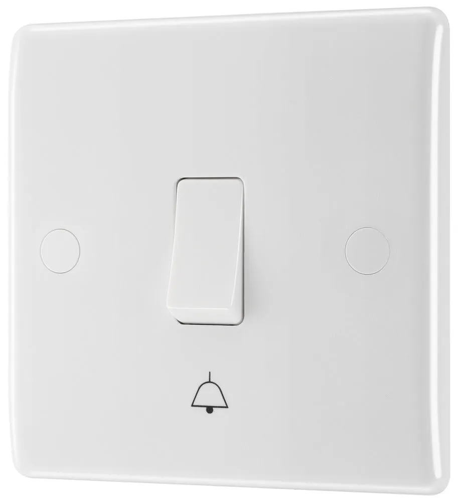 BG 814 White Round Ege Single Bell Push Switch 10A