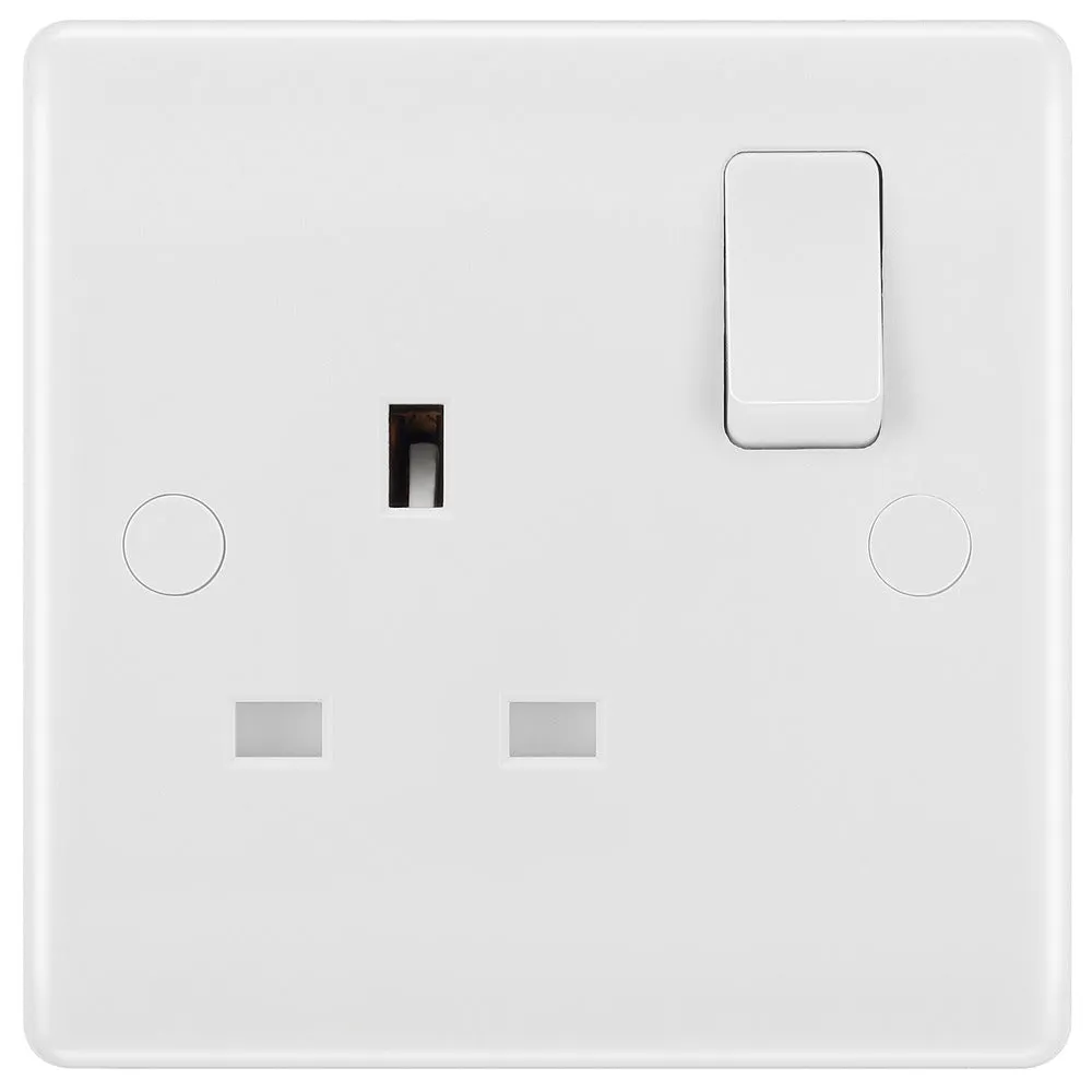 BG 821DPx5 White Round Edge 13A DP Single Socket (5 Pack)