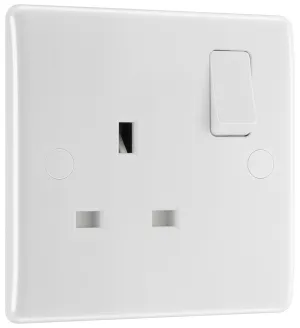 BG 821DPx5 White Round Edge 13A DP Single Socket (5 Pack)