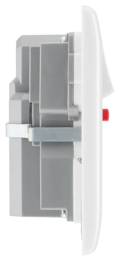 BG 822ARCD White Round Edge Type A RCD Protection Double Switch 13A