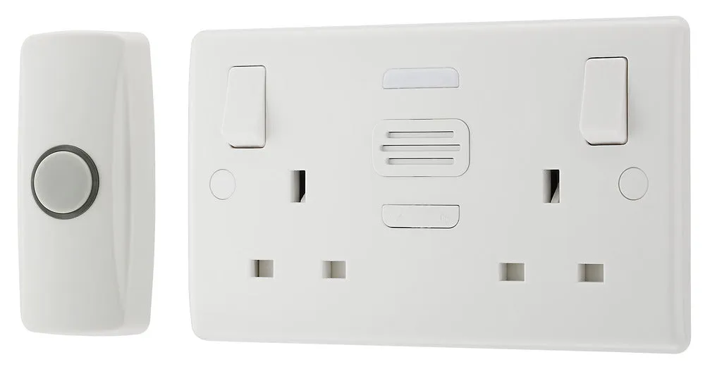 BG 822BELL White Round Edge 13A 2G Switched with Door Chime