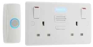 BG 822BELL White Round Edge 13A 2G Switched with Door Chime