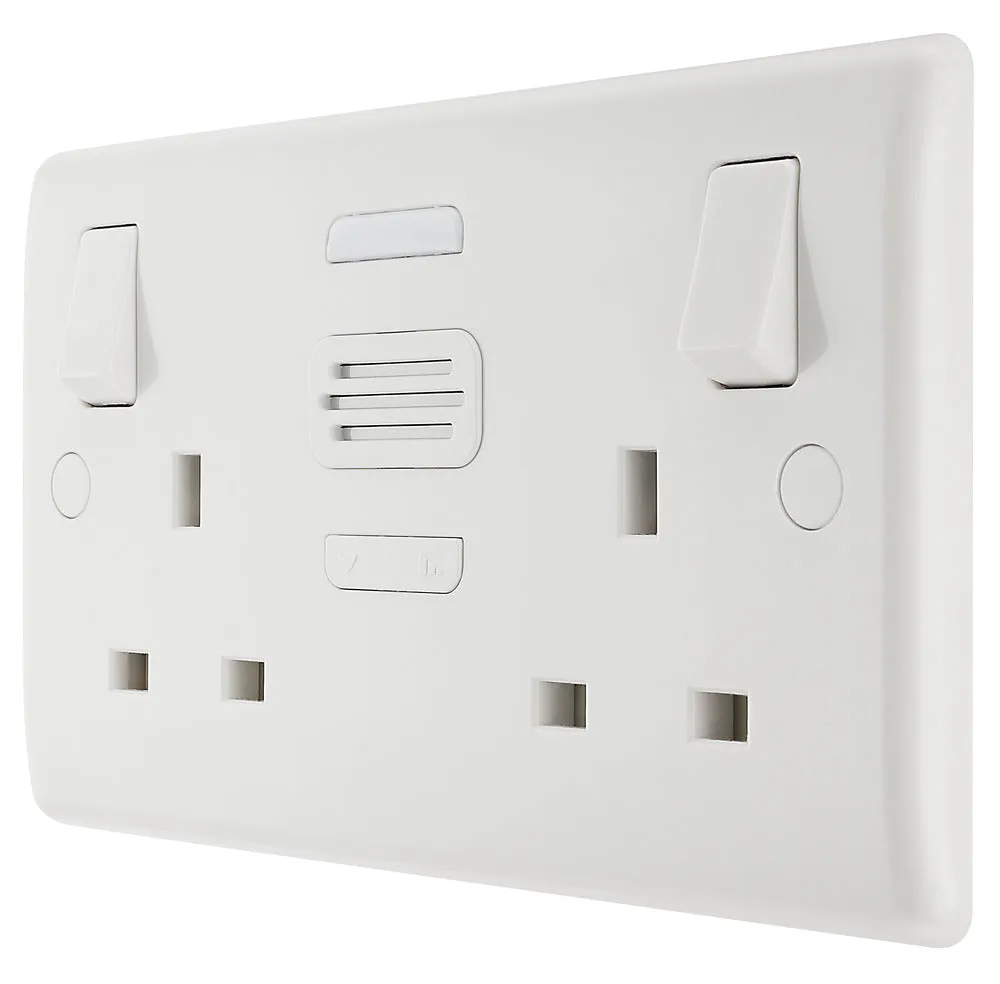 BG 822BELL White Round Edge 13A 2G Switched with Door Chime
