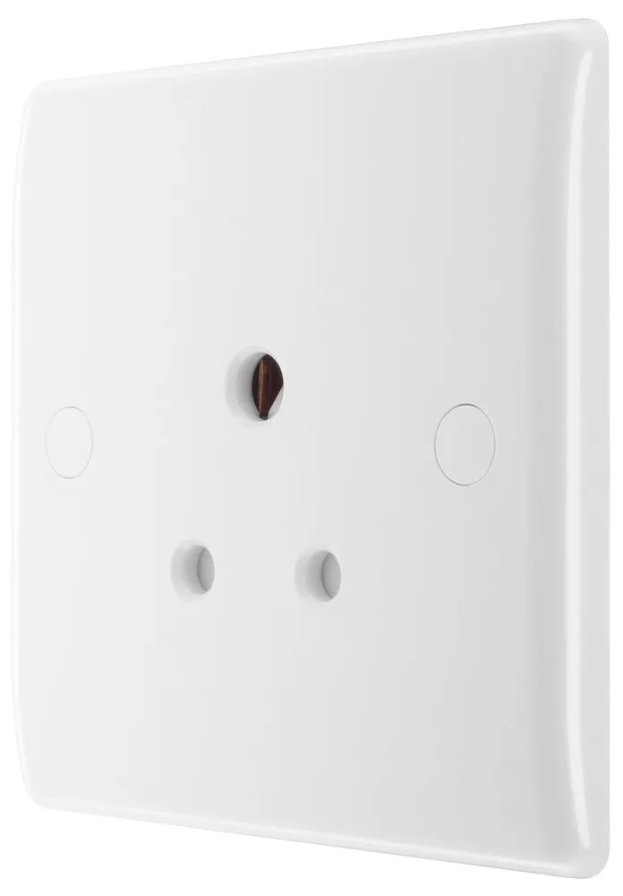 BG 829 White Round Edge Unswitched Round Pin Socket 5A