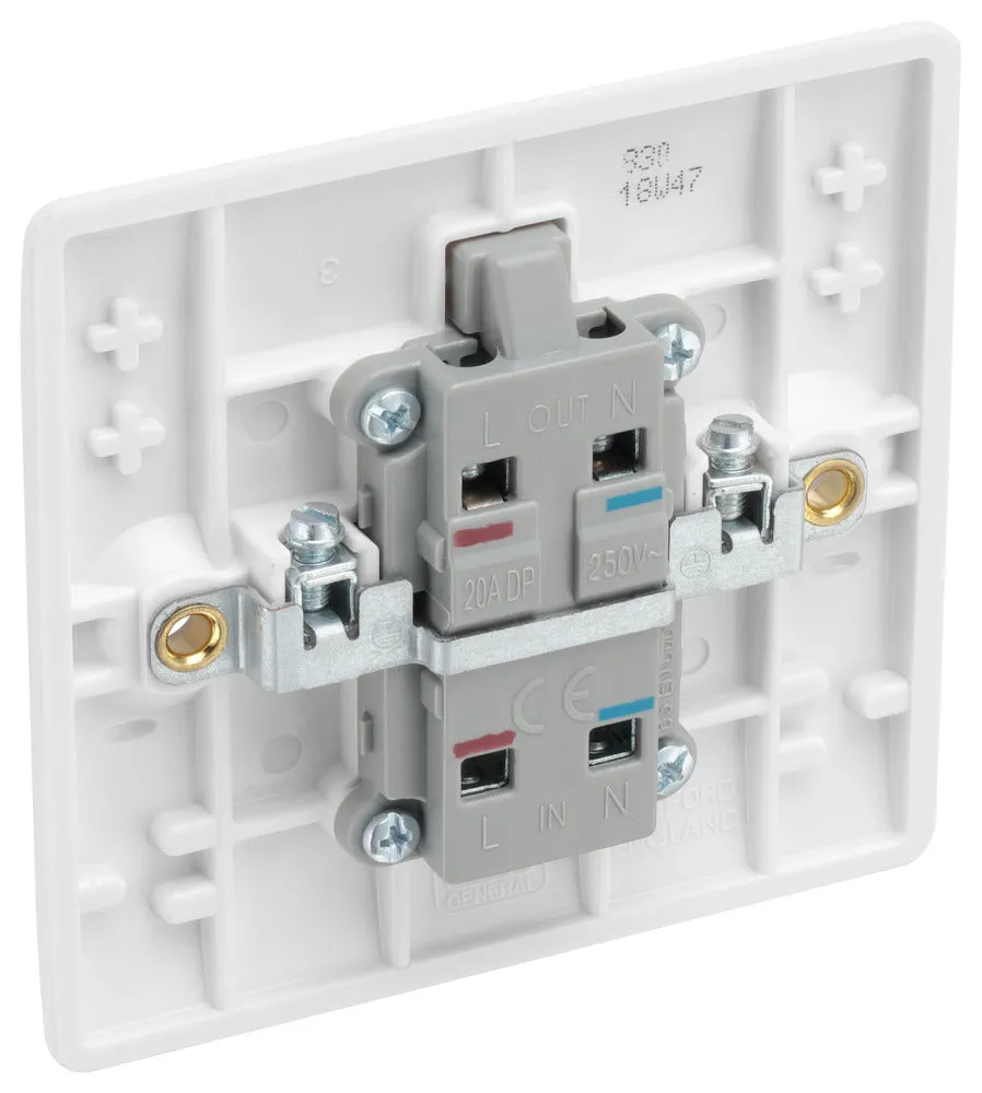 BG 830 White Round Edge 20A DP Switch