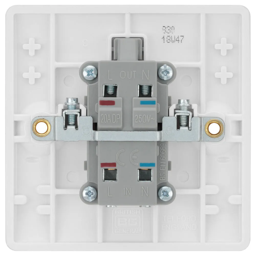 BG 830 White Round Edge 20A DP Switch