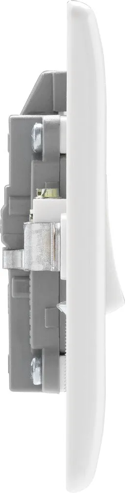 BG 831 White Round Edge 20A DP Switch   Neon