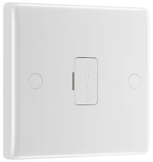 BG 855 White Round Edge Unswitched Spur   Cable Outlet