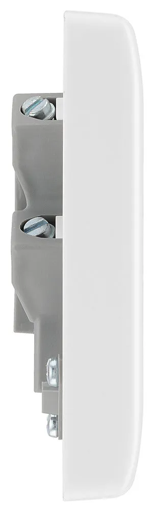 BG 855 White Round Edge Unswitched Spur   Cable Outlet