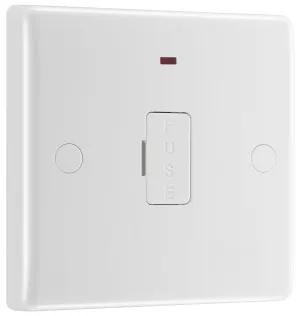 BG 857 White Round Edge Unswitched Spur   Neon   Cable Outlet