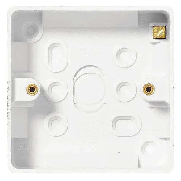BG 891 White Round Edge Single Surface Pattress 32mm